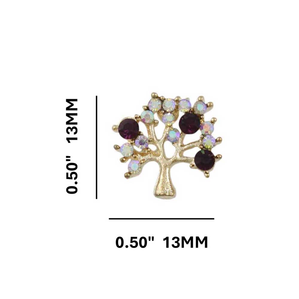 Small Crystal Tree of Life Stud Pierced Earring - REC585 - Lilylin Designs