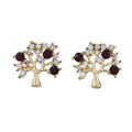 Small Crystal Tree of Life Stud Pierced Earring - REC585 - Lilylin Designs