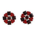 Red and Dark Red Crystals Clip Earring - REC608C - Lilylin Designs