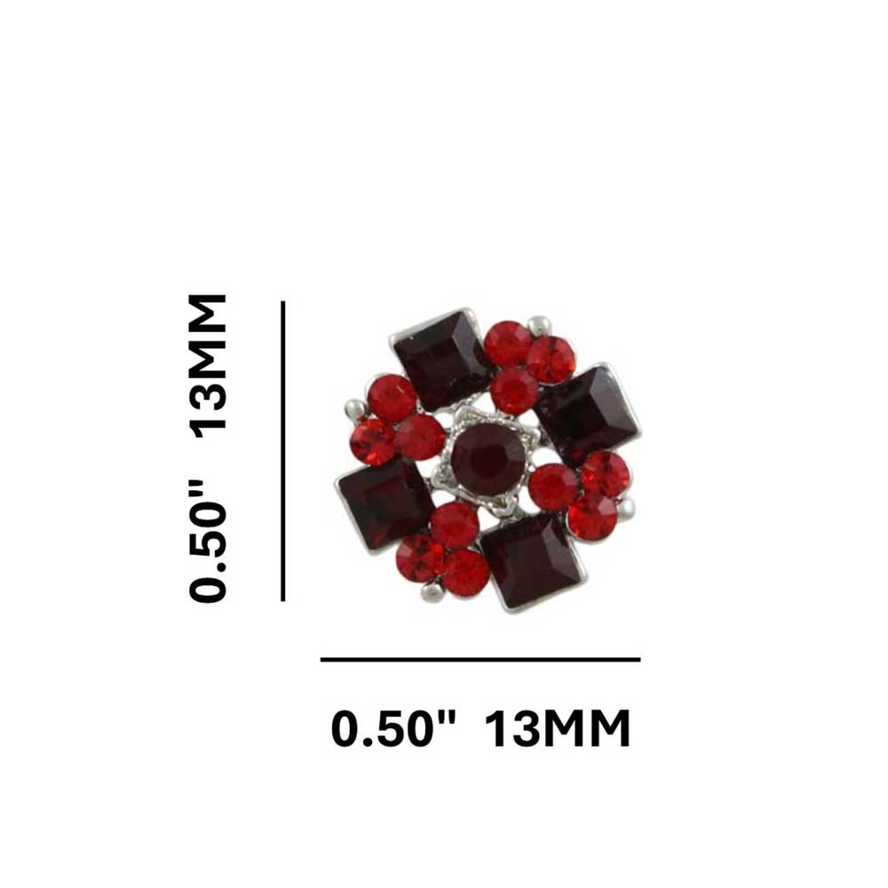 Red and Dark Red Crystals Clip Earring - REC608C - Lilylin Designs