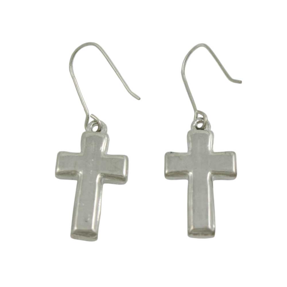 Cross Dangling Earring with Clear Crystals - REC702 - Lilylin Designs