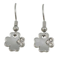 Crystal 4 Leaf Clover Dangling Pierced Earring - REC747 - Lilylin Designs
