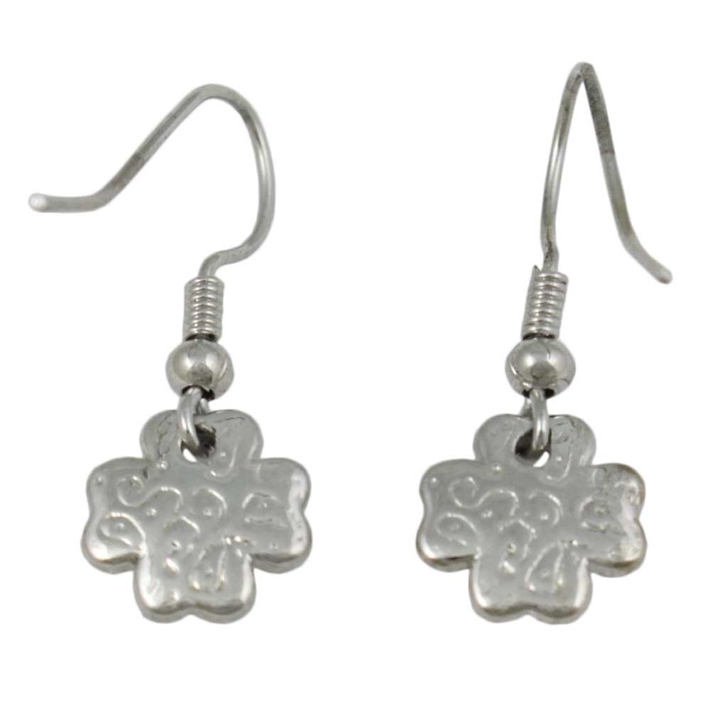 Crystal 4 Leaf Clover Dangling Pierced Earring - REC747 - Lilylin Designs