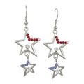 Red White Blue Patriotic Dangling Stars Earring | Lilylin Designs