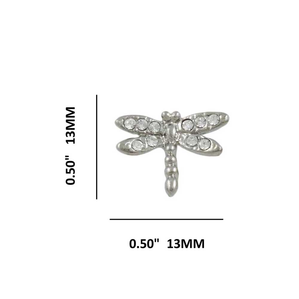 Tiny Crystal Dragonfly Stud Pierced Earring - REC771 - Lilylin Designs