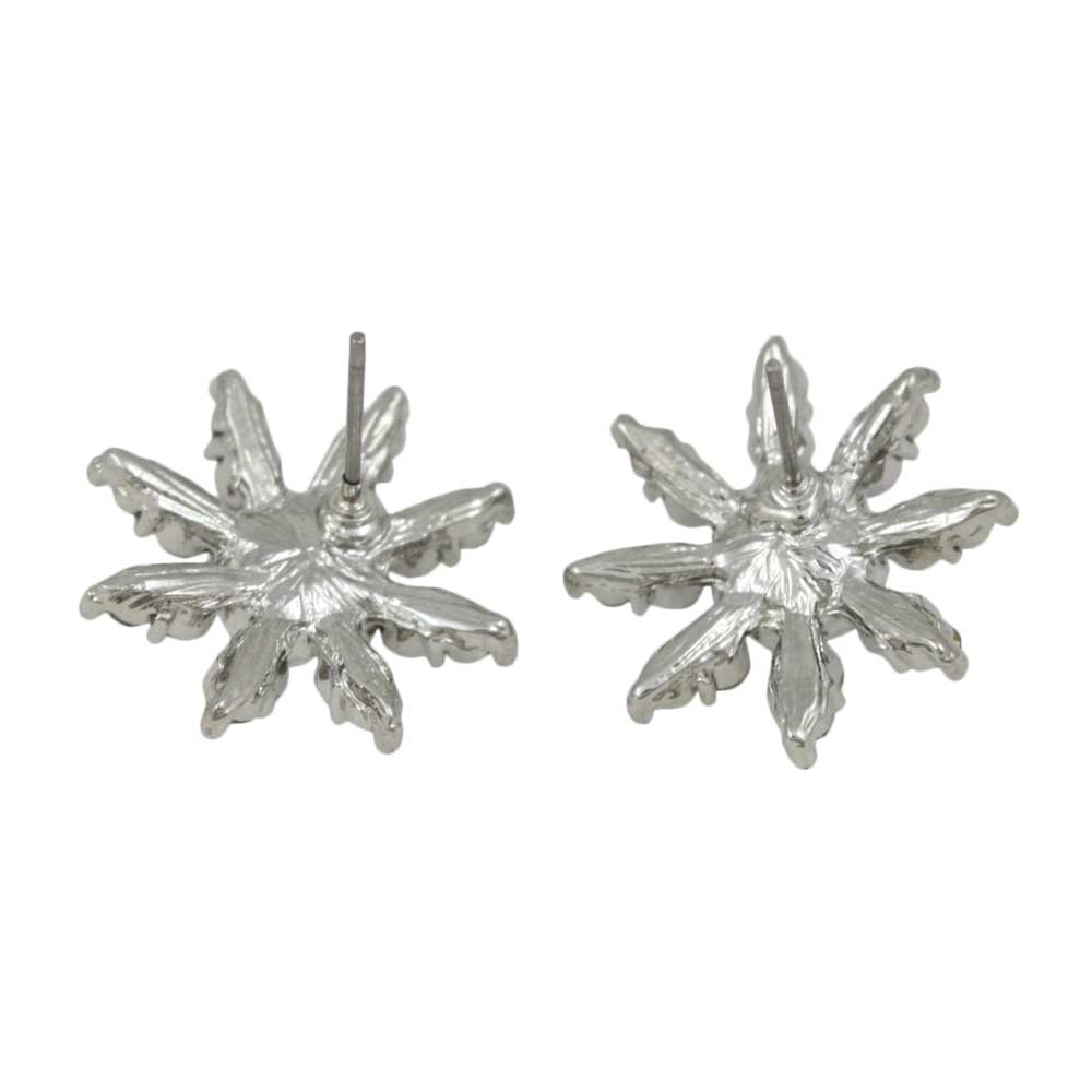 Dark and Light Blue Crystal Flower Pierced Earring - REC828 - Lilylin Designs