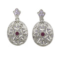 Light and Dark Purple Crystal Textured Oval Earring - REC829 - Lilylin Designs