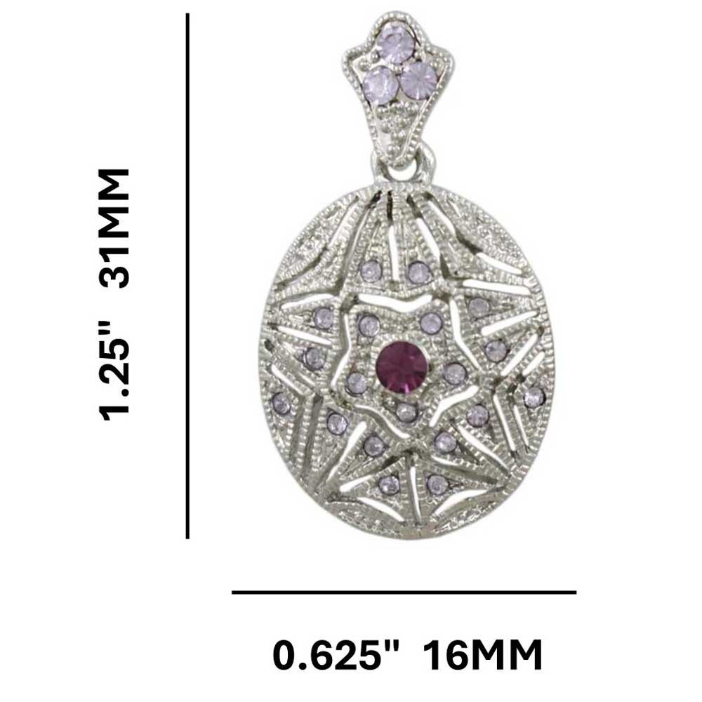 Light and Dark Purple Crystal Textured Oval Earring - REC829 - Lilylin Designs