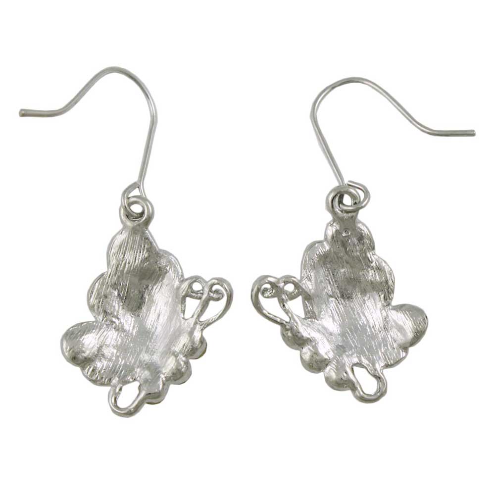 Pastel Enamel Crystals Dangling Butterfly Pierced Earring - REC834 - Lilylin Designs