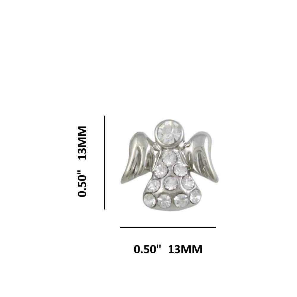 Small Silver Crystal Angel Stud Pierced Earring - REC907 - Lilylin Designs