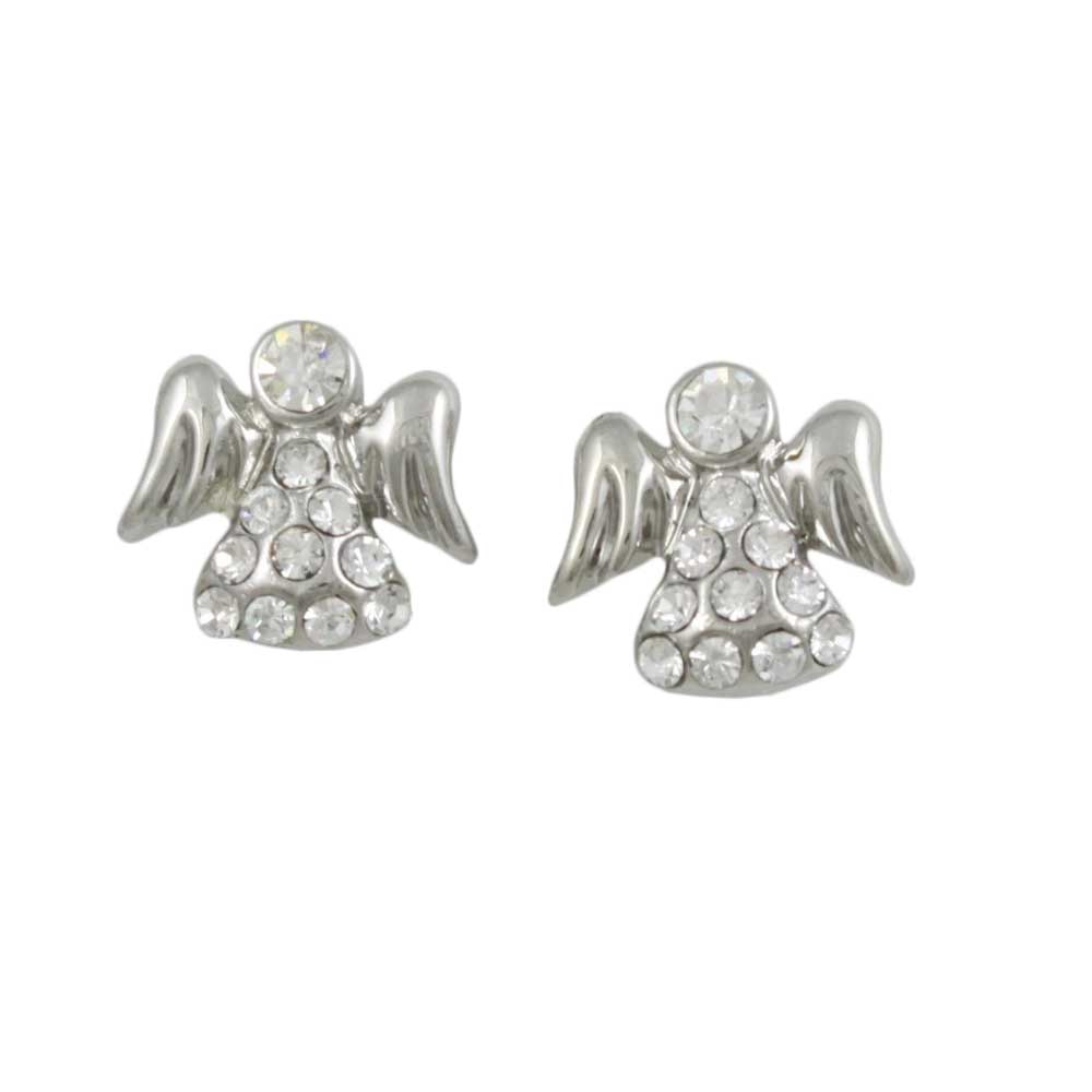 Lilylin Designs Small Silver Crystal Angel Stud Pierced Earring