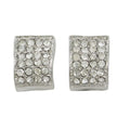 Silver and Clear Crystals Arched Rectangle Clip Earring - REC934 - Lilylin Designs
