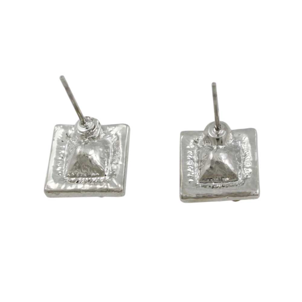 Dark Gray Crystal with Clear Crystals Stud Earring - REC939 - Lilylin Designs