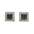 Dark Gray Crystal with Clear Crystals Stud Earring - REC939 - Lilylin Designs