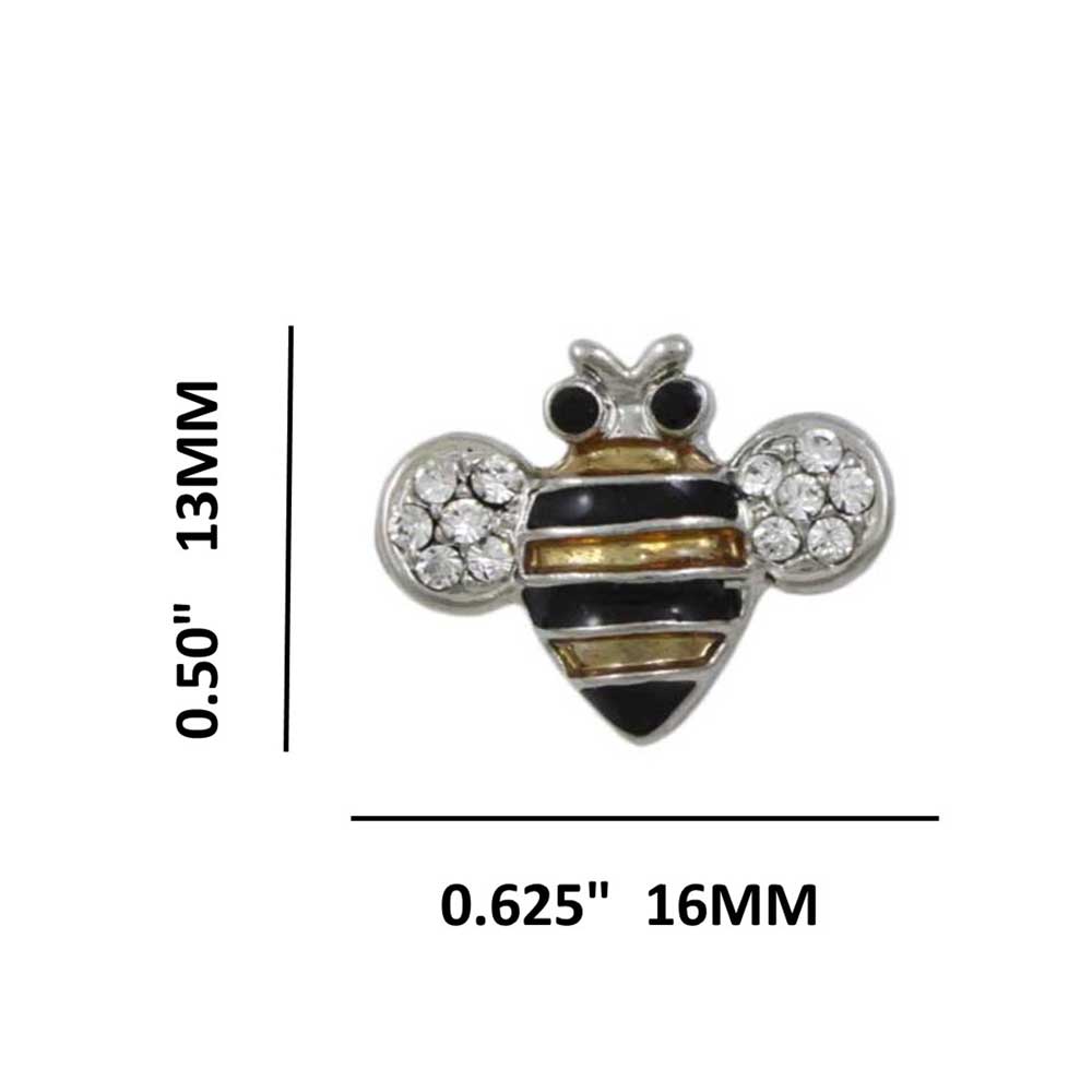 Black and Gold Enamel Bee Clip Earring - REE141C - Lilylin Designs