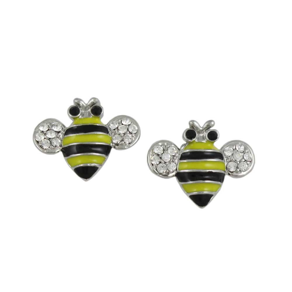 Lilylin Designs Black and Yellow Enamel Bee Pierced Earring