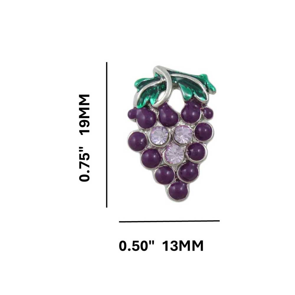 Purple and Green Enamel and Crystal Grapes Pierced Earring - REE306 - Lilylin Designs
