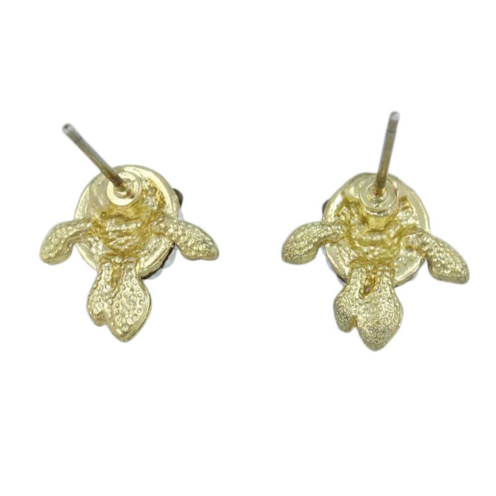 Tiny Cream Enamel and Crystal Fish Pierced Earring - REE506 - Lilylin Designs