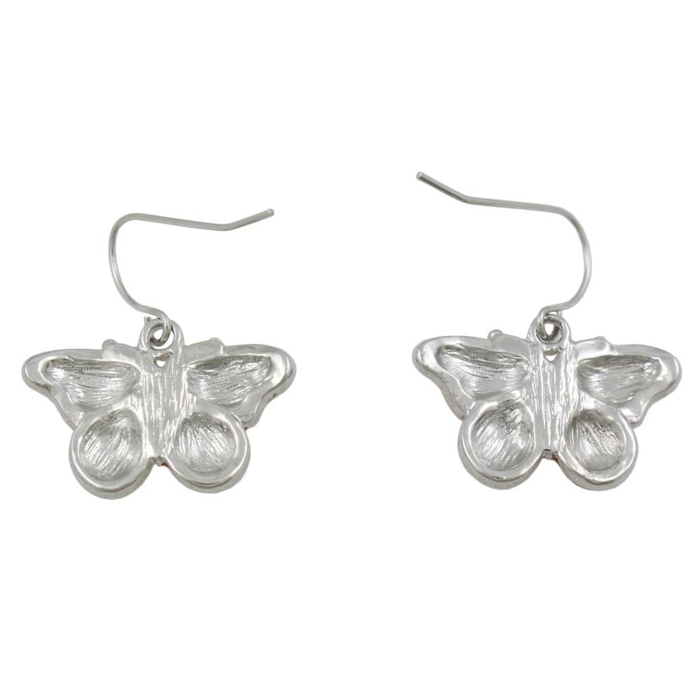 Light Orange Enamel with Pastel Crystals Butterfly Earring - REE508 - Lilylin Designs