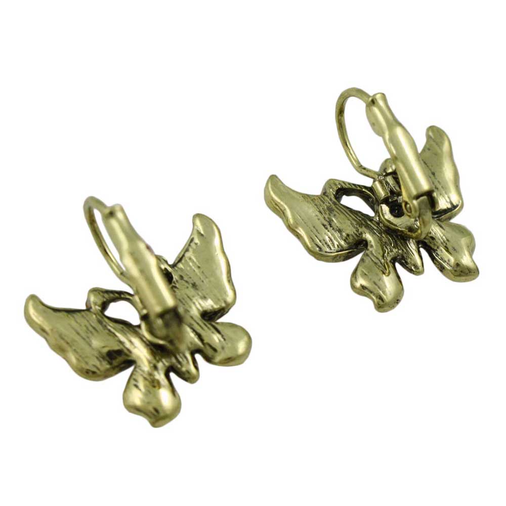Orange and Pink Butterfly Pierced Earring - REE531HP - Lilylin Designs