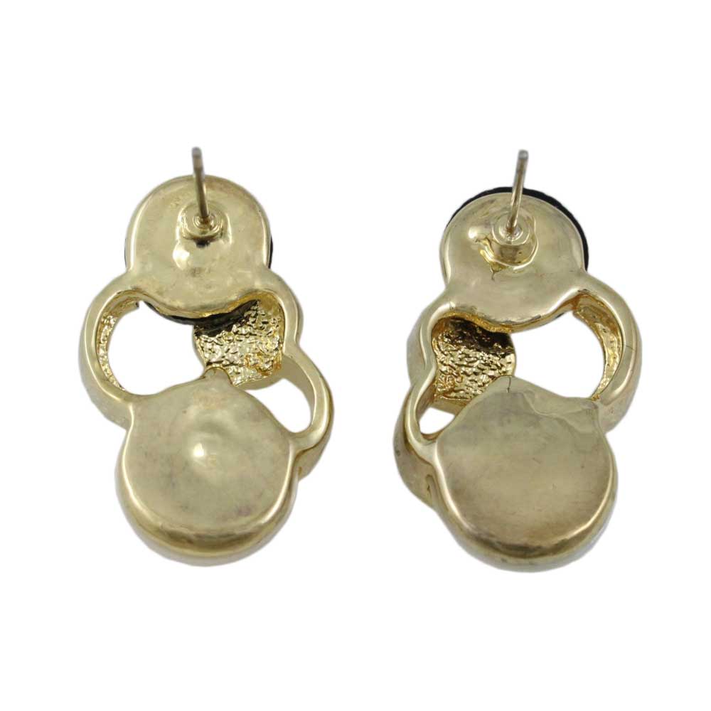 Black White and Gold Circles Pierced Earring - REE923 - Lilylin Designs
