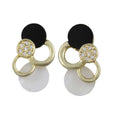 Black White and Gold Circles Clip On Earring - REE923C - Lilylin Designs
