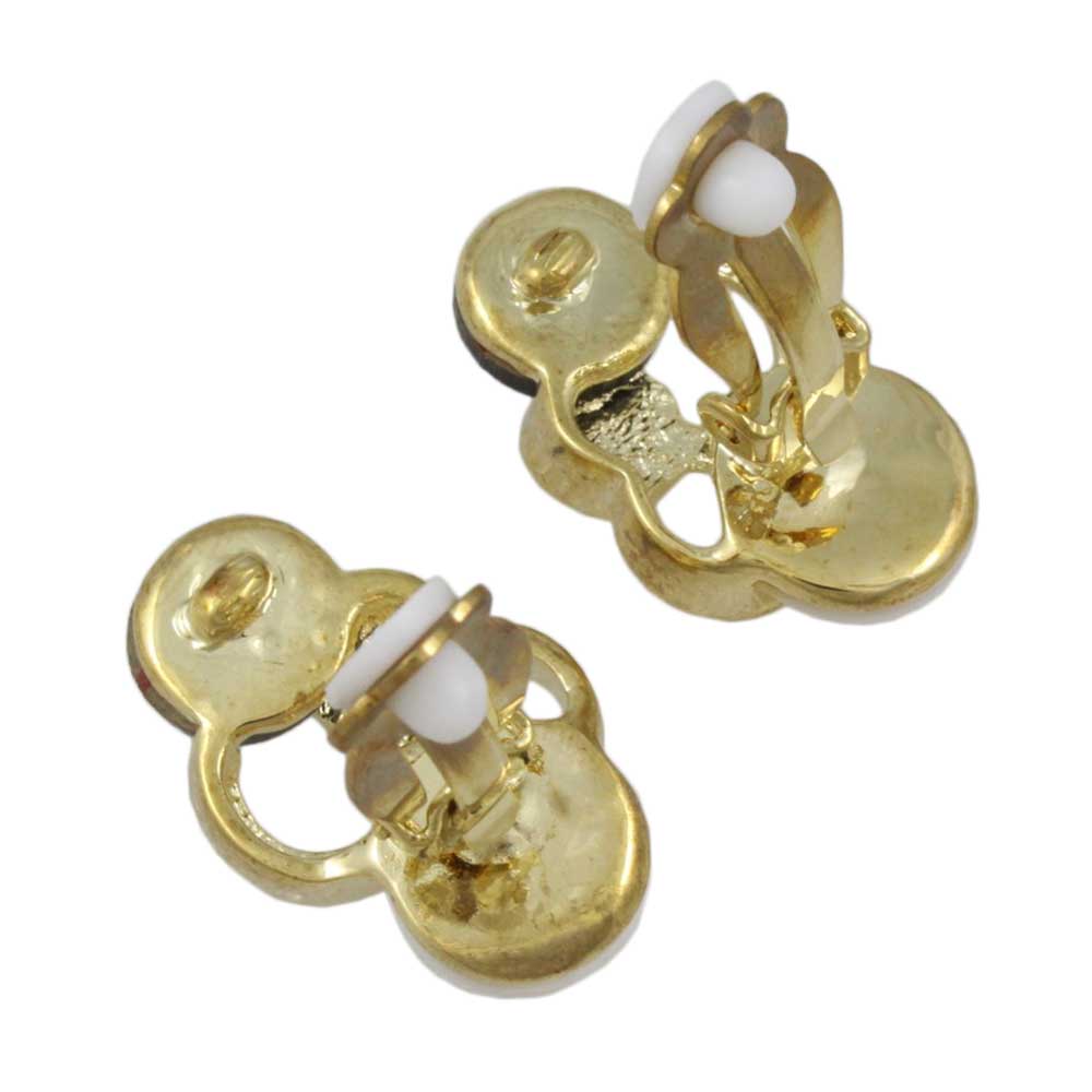 Black White and Gold Circles Clip On Earring - REE923C - Lilylin Designs