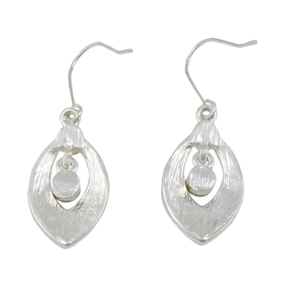 Crystal Spotted Black Enamel Open Teardrop Earring - REE925 - Lilylin Designs