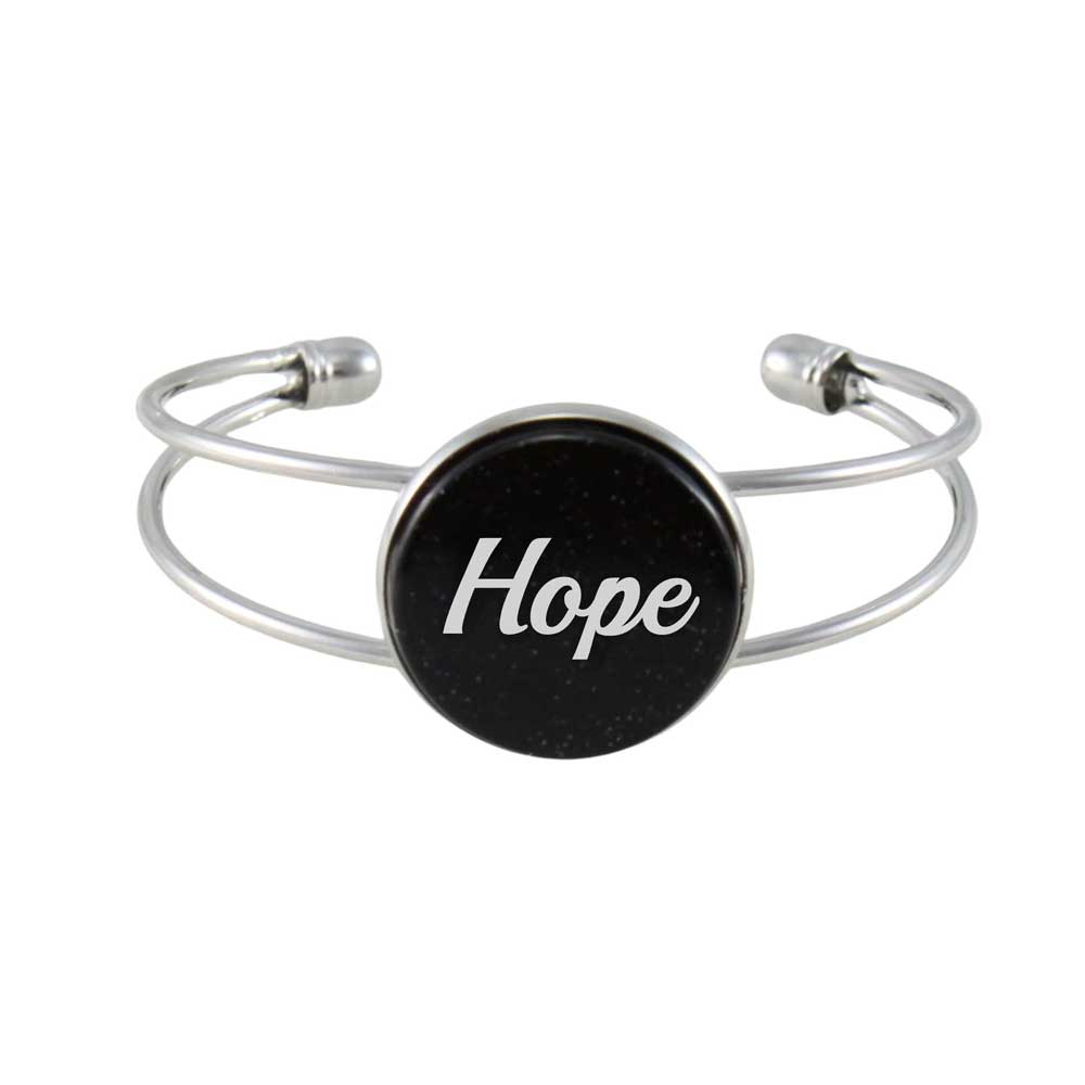 Inspirational Disc Bangle with White Hope - Lilylin Designs