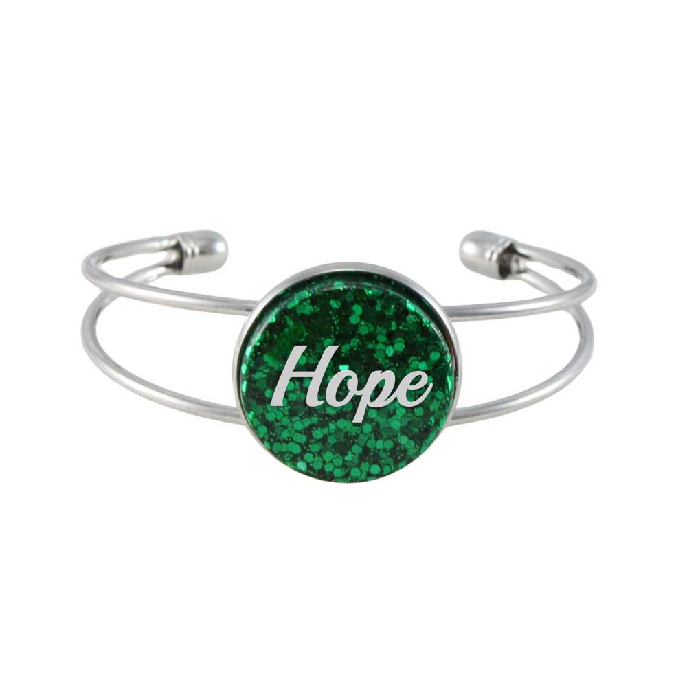 Inspirational Disc Bangle with White Hope - Lilylin Designs