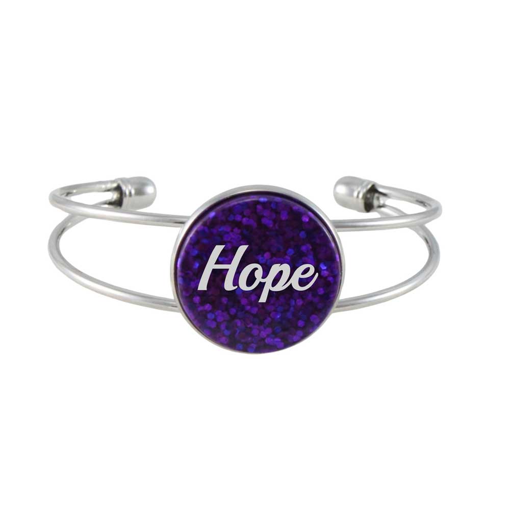 Inspirational Disc Bangle with White Hope - Lilylin Designs