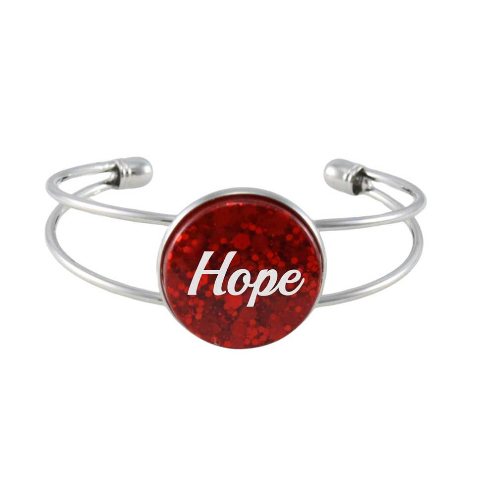 Inspirational Disc Bangle with White Hope - Lilylin Designs