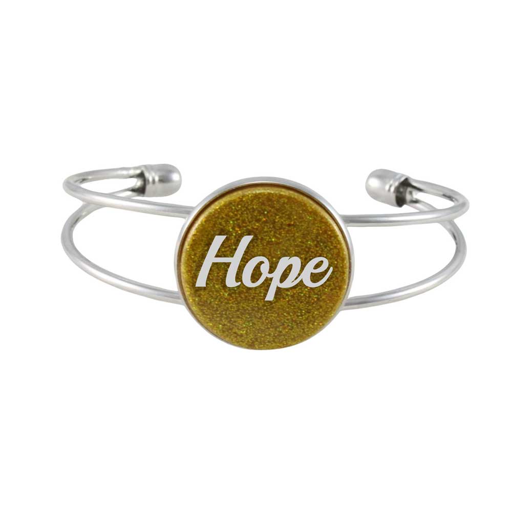 Inspirational Disc Bangle with White Hope - Lilylin Designs