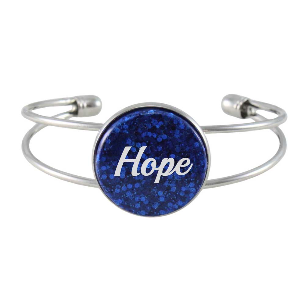 Inspirational Disc Bangle with White Hope - Lilylin Designs