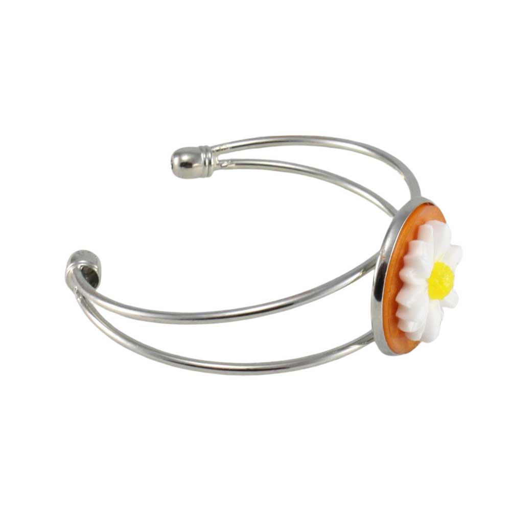 Handcrafted Daisy Bracelet in Bold Colors - Side - Lilylin Designs