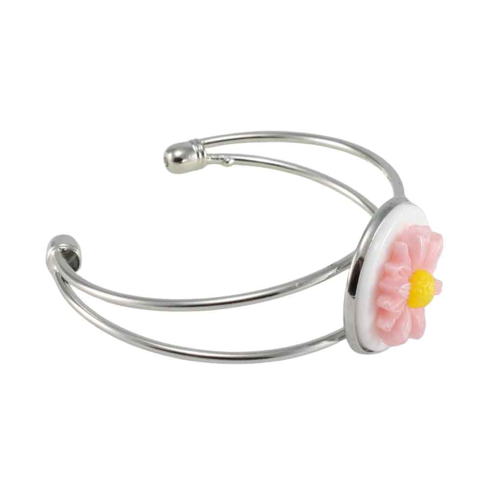 Handcrafted Assorted Colors Daisy Bracelet - Side - Lilylin Designs
