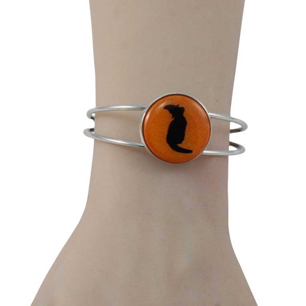 Model with Handcrafted Resin Witchy Cat Bracelet - Lilylin Designs
