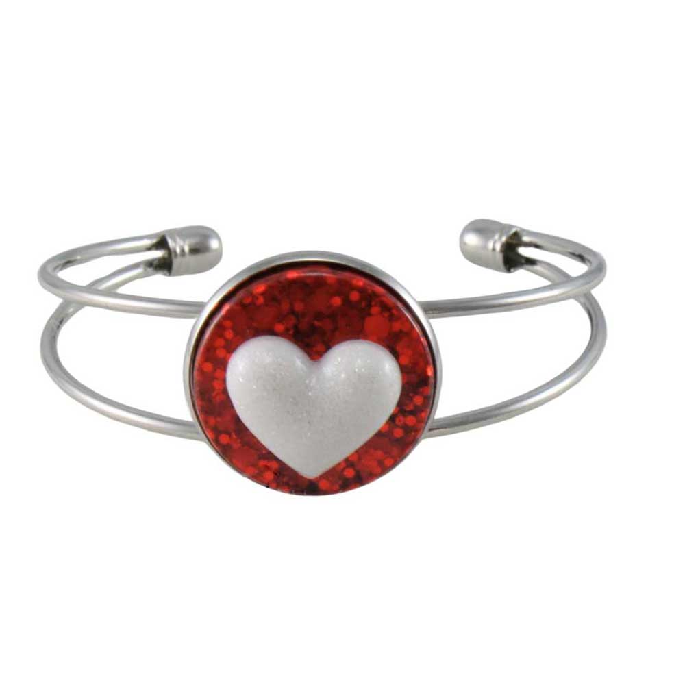 Handcrafted Red Resin 3D Heart Bracelet - Lilylin Designs