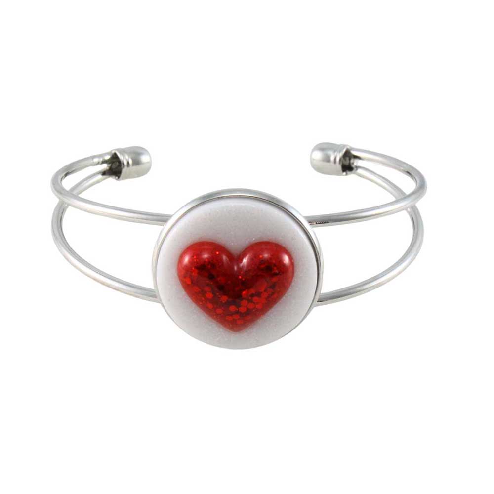 Handcrafted White Resin 3D Heart Bracelet - Lilylin Designs