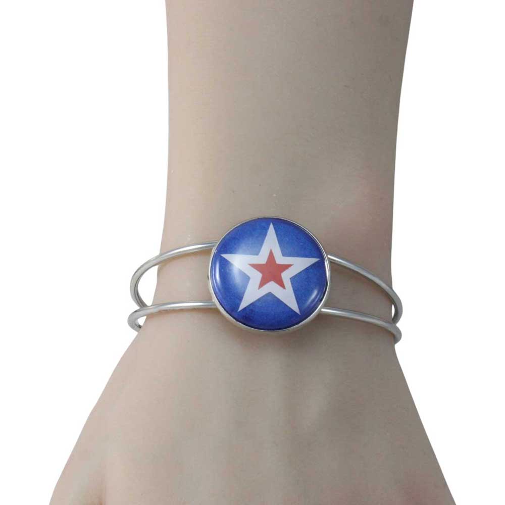 Bracelet with a red and white star design on a wrist - Lilylin Designs
