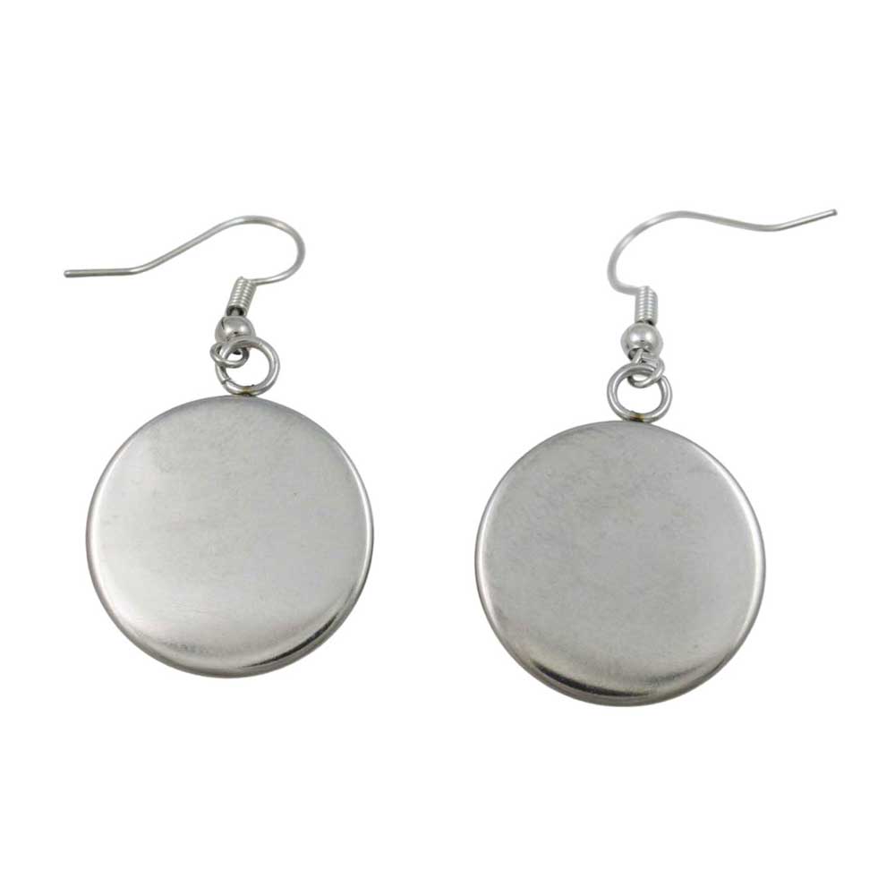 Back view of a pair of silver round fishhook earrings  - Lilylin Designs