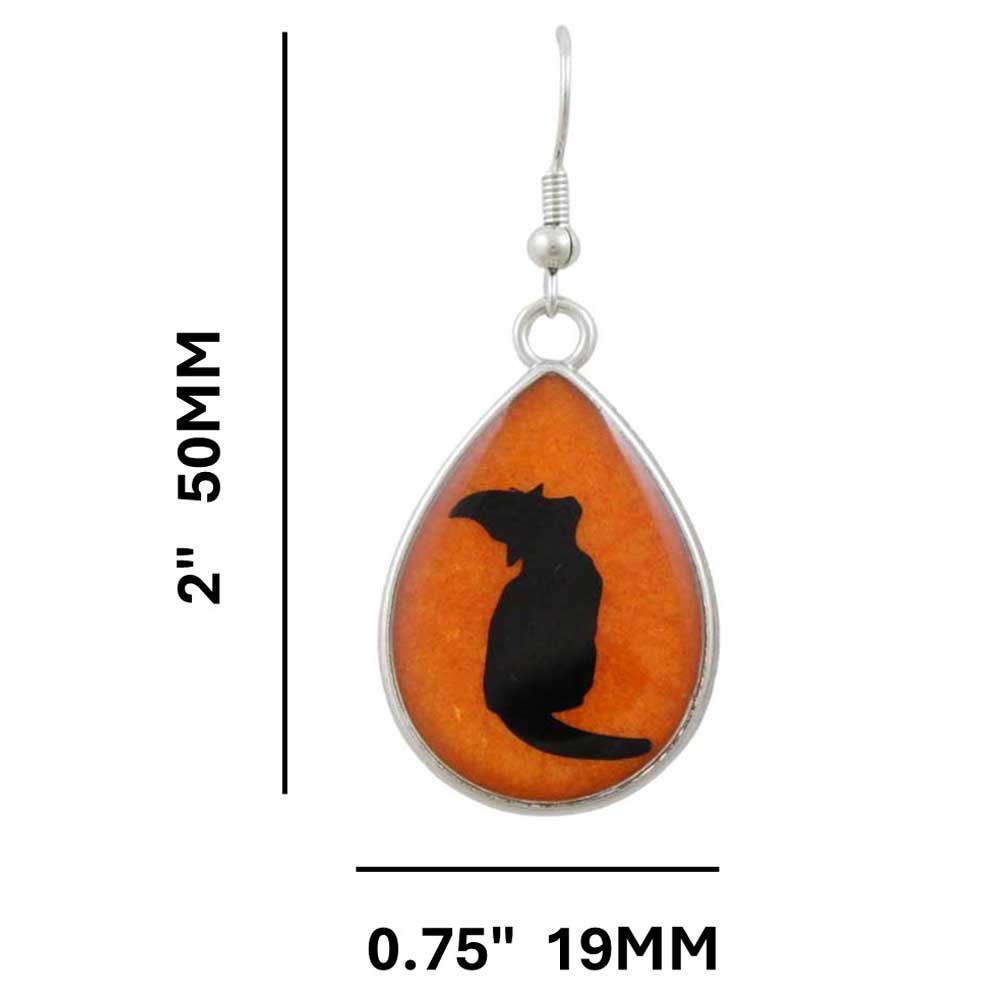 Handcrafted Resin Witchy Cat Earrings Sized - Lilylin Designs