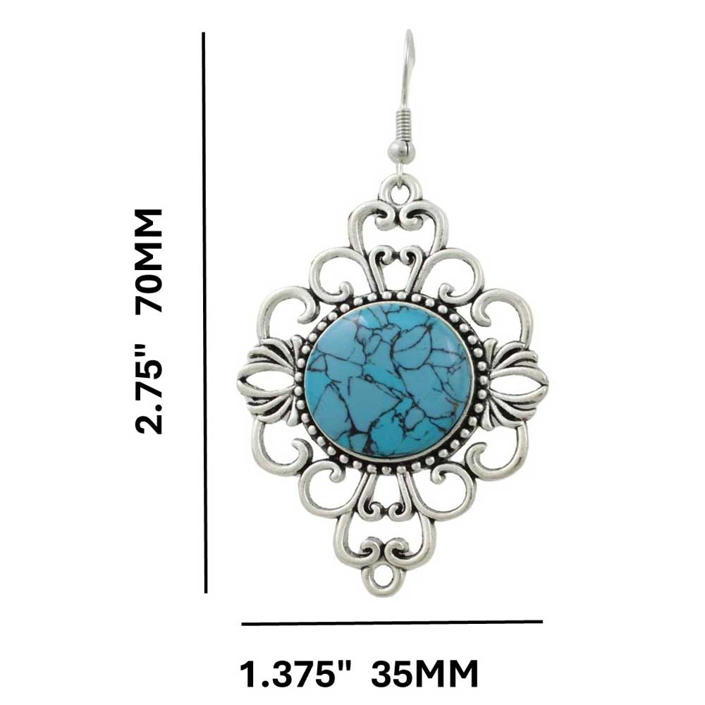 Filigree with Handcrafted Stone Dangle Earring