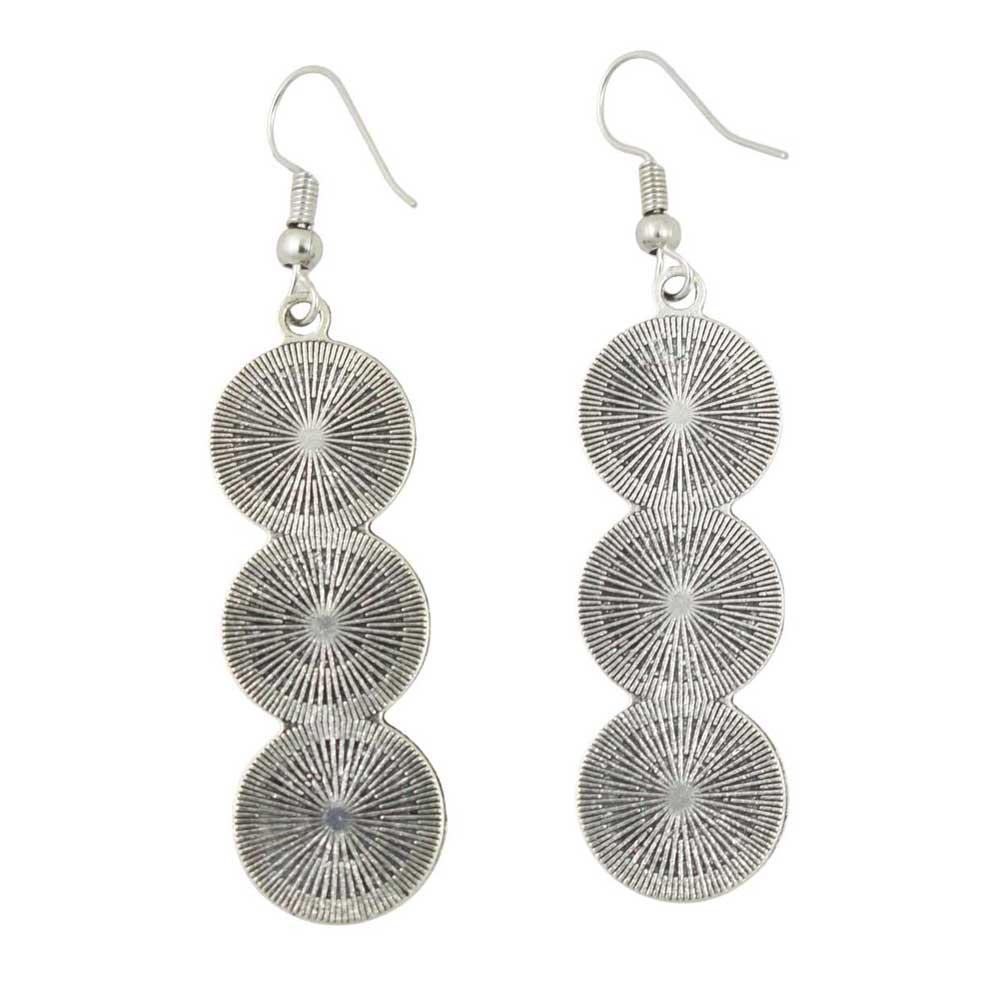 Back view of Pair of earrings with red, white, and blue circular stones - Lilylin Designs