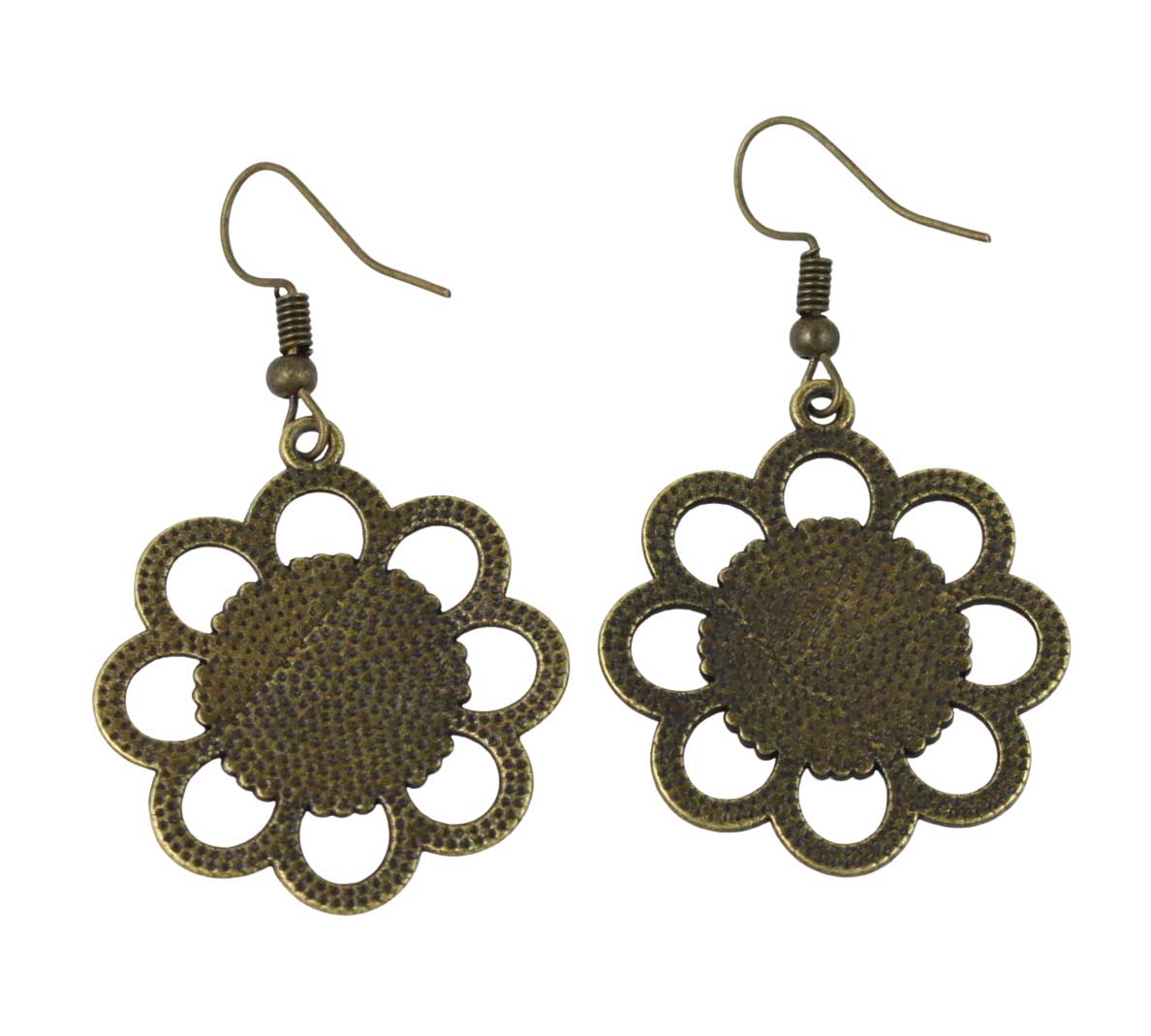Pair of bronze flower-shaped earrings - Lilylin Designs