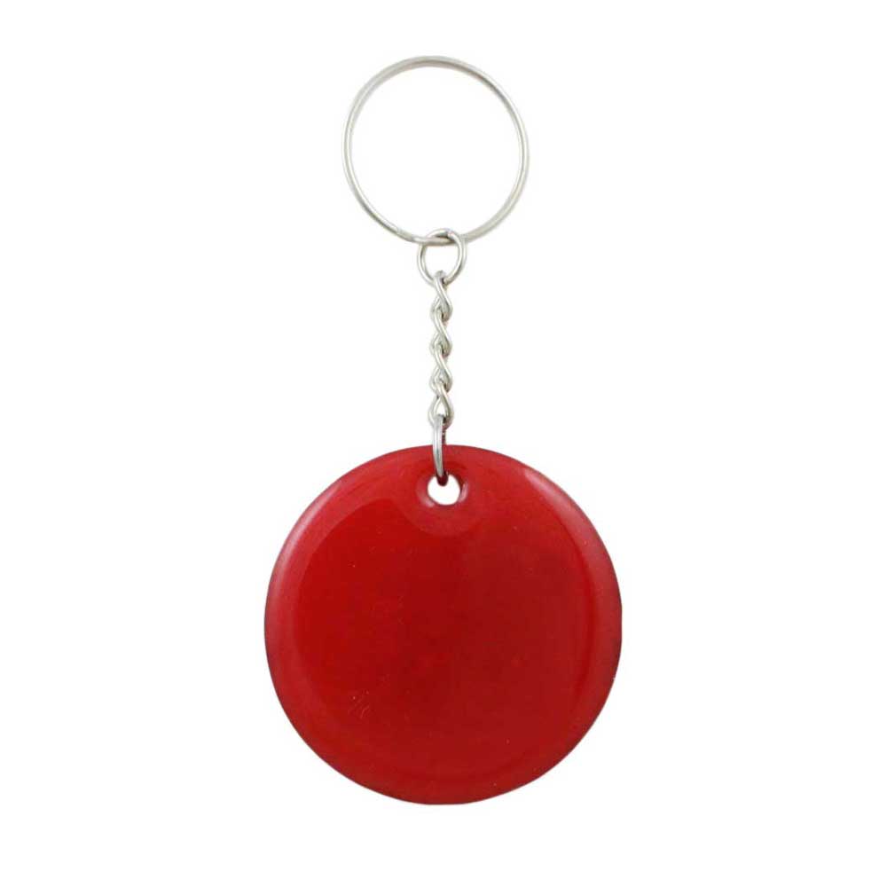 Red Resin Keychain with White Love - Back - Lilylin Designs