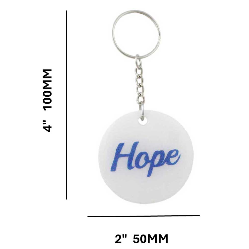 White Resin Keychain with Blue Hope - Lilylin Designs