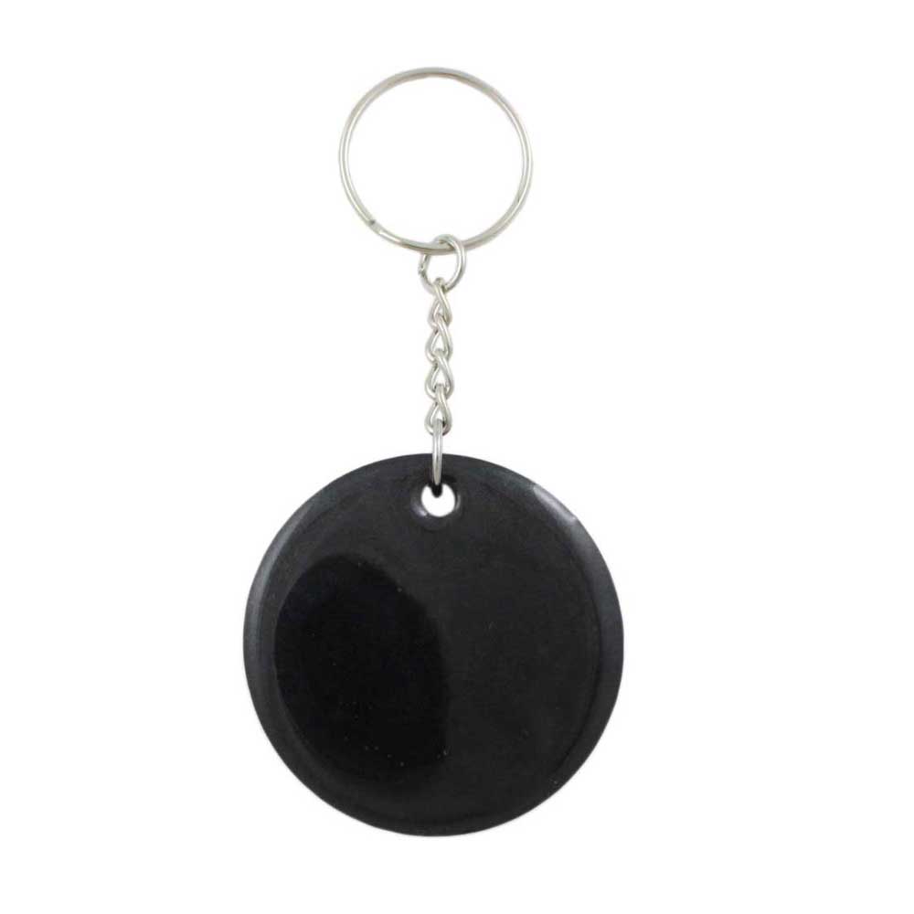 Black Resin Keychain with White Faith - Back - Lilylin Designs