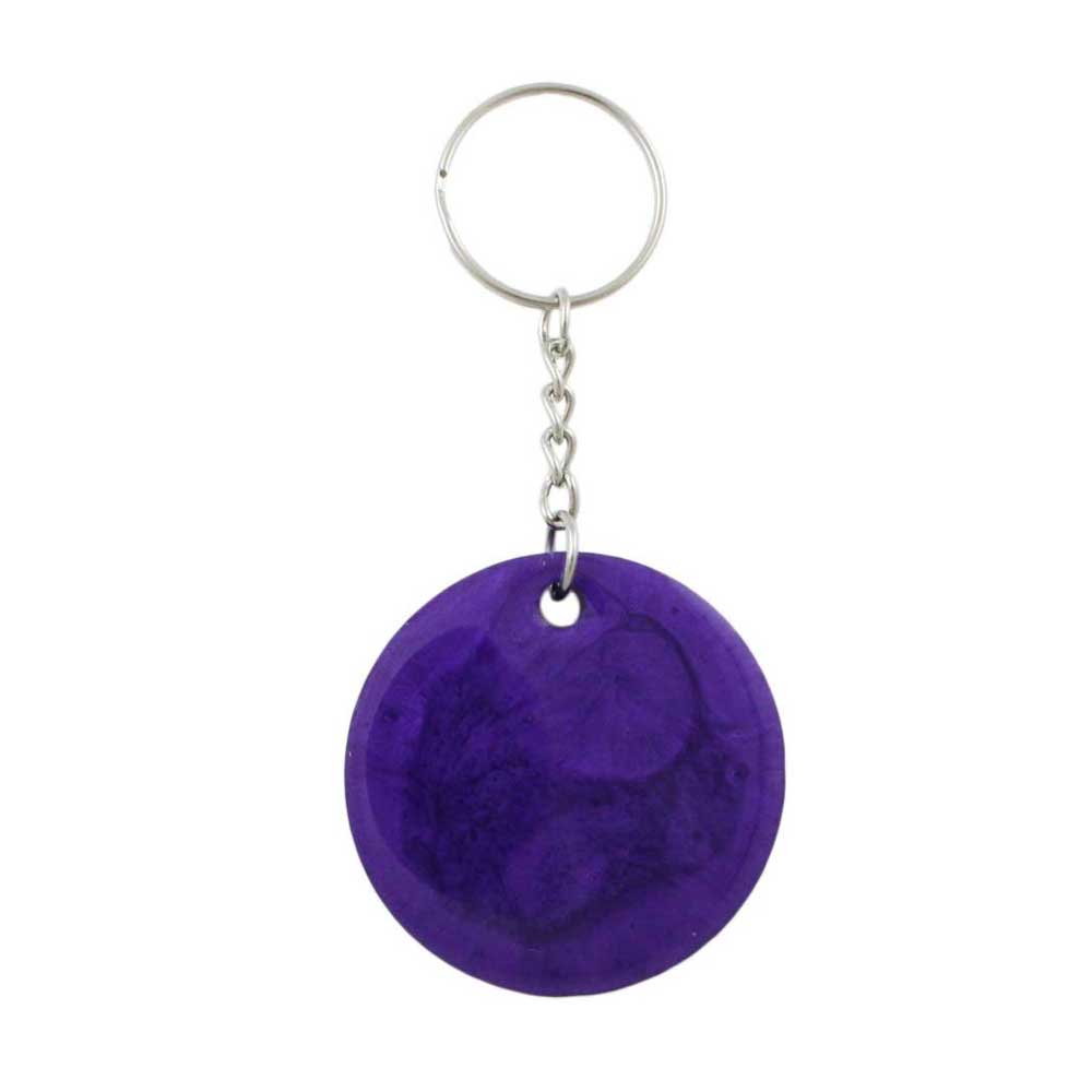 Purple Resin Keychain with White Peace Back - Lilylin Designs