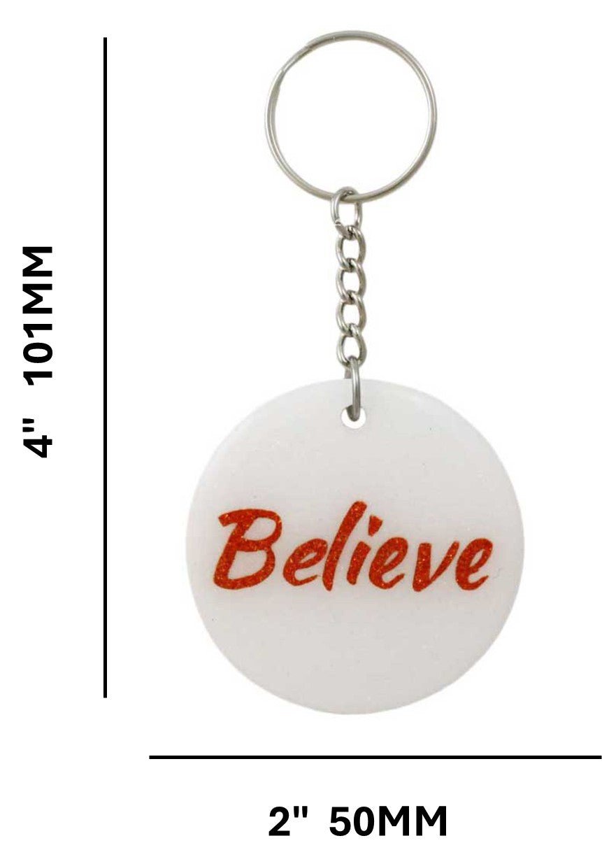 White Resin Keychain with Copper Believe - Lilylin Designs